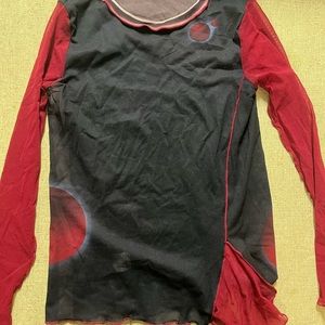 Amazing rare cop copine mesh long sleeve shirt unique design spheres